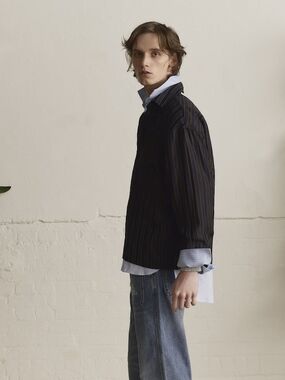 Men's Navy Pinstripe Lightweight Jacket
